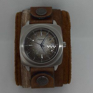 Fossil JR-8557 BAW Men's Watch SUPA DUPA WIIIIIIIDE BAND   NEW BATTERY, NO BOX